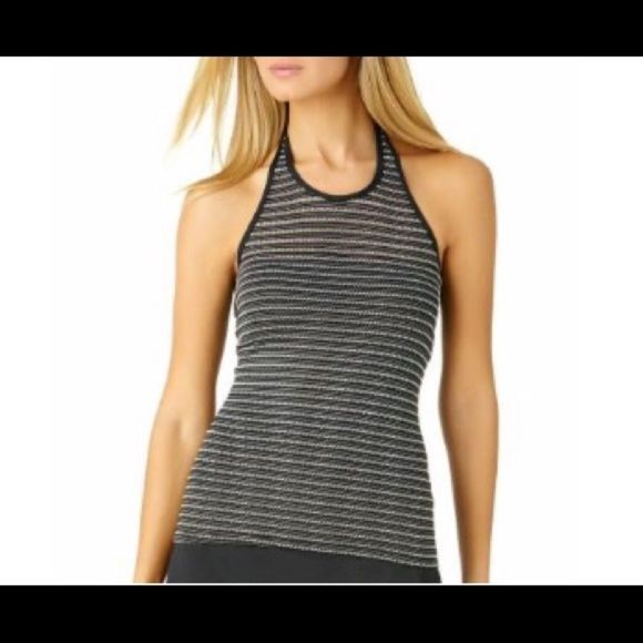 Liz Claiborne NWT lined tankini top blk/white sz S - Picture 1 of 6